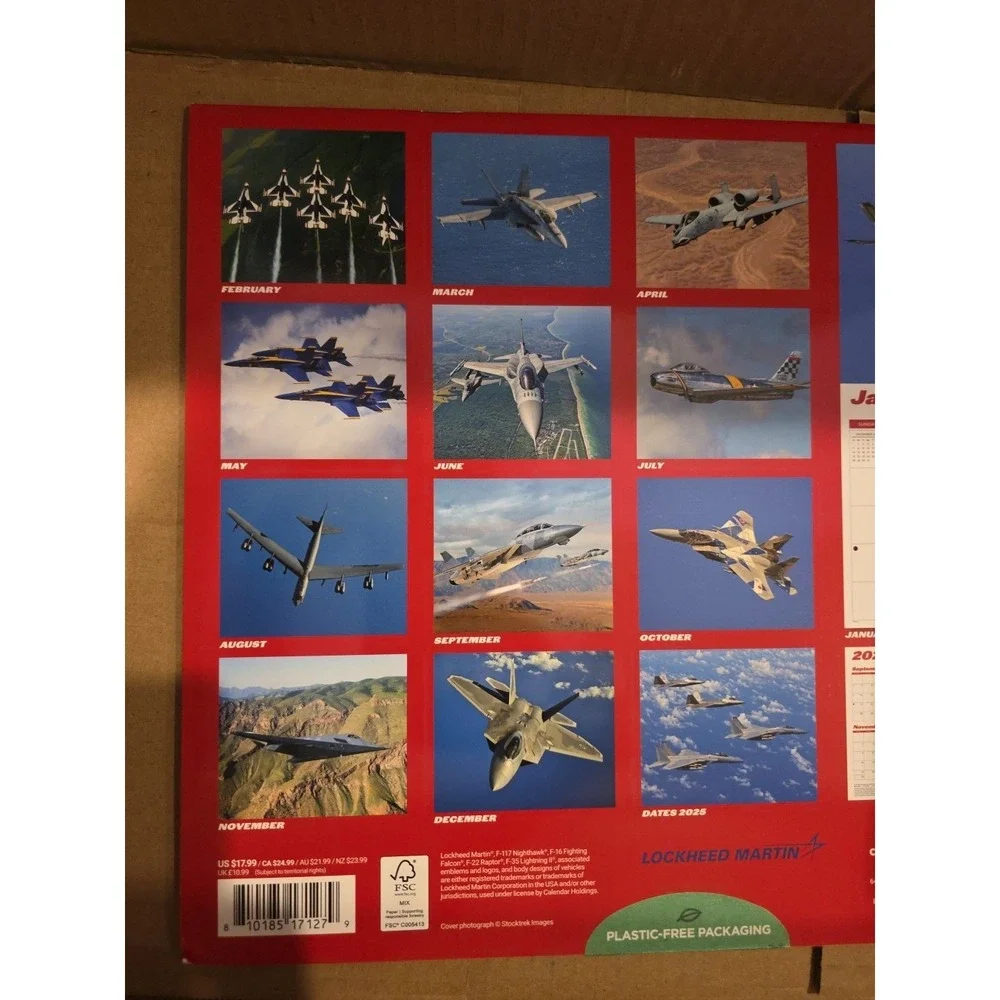 2026 Military Jets Wall Calendar X-Large Size Blue Angels Stealth Bomber Fighter